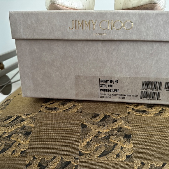 Jimmy Choo Romy 85 Cloudy Tulle w/ Glitter - White/silver Size 40 Shoes - Picture 6 of 6